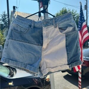 PacSun Blue and White Jean Shorts